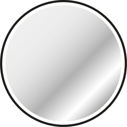 Miroir salle de bain ROND avec éclairage LED et contour noir - Diam 60cm