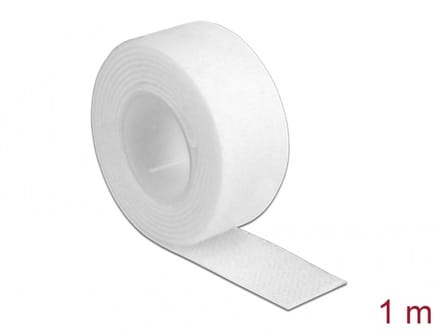 Delock Hook-and-loop tape on roll L 1 m x W 20 mm white