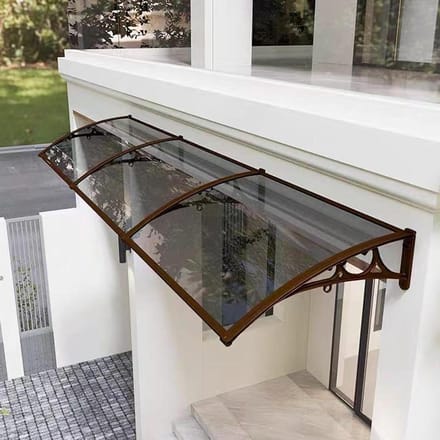 Deur Luifel - Voordeur Overkapping - Bescherming tegen Weer - Stevig Aluminium Frame - 60x60 cm - Rookgrijs