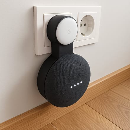 Muurbeugel geschikt voor: google nest mini smart speaker / google home mini Zwart met stroom aansluiting