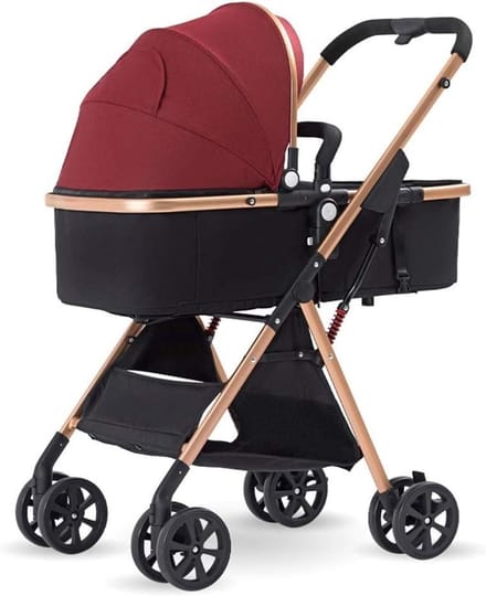 Compacte Kinderwagen - Opvouwbare Buggy - Reizen met baby - Drieweg ademend - 32x77x100cm - Rood