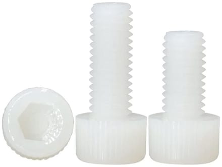 Nylon M6x12mm Schroeven voor Machines - Witte Plastic Schroeven - 40 Stuks voor Diverse Toepassingen