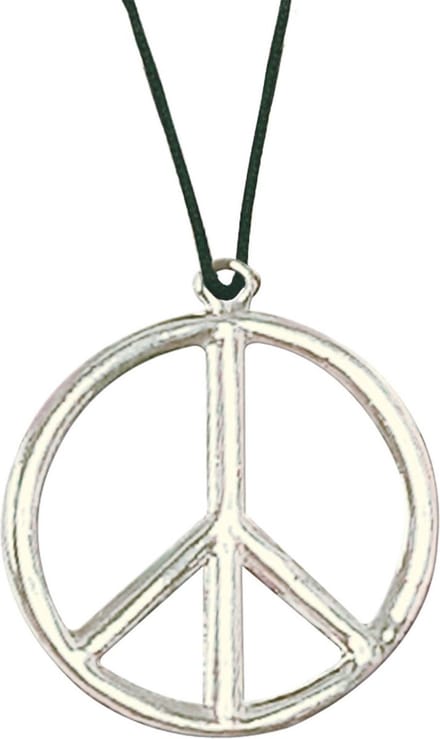 Widmann Peace teken ketting - Hippie - Flower Power - Sixties sieraden - retro