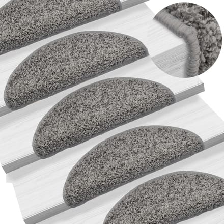 vidaXL - Trapmatten - 10 - st - 56x17x3 - cm - Grijs - Halfrond