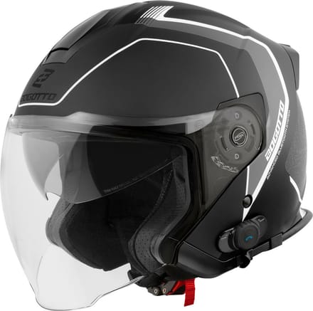Bogotto H586 BT Illus Zwart Grijs Bluetooth Jethelm - Helm