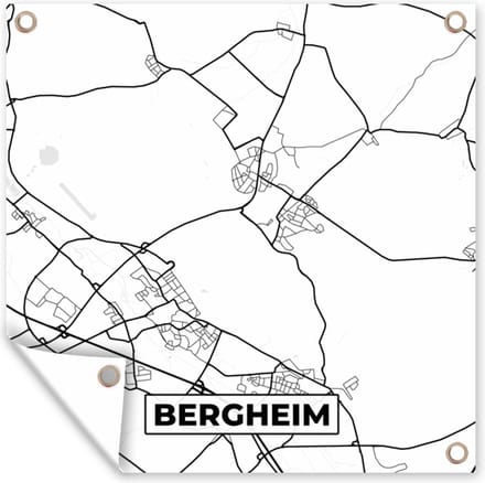 Tuindoek Kaart - Plattegrond - Bergheim - Stadskaart - 100x100 cm