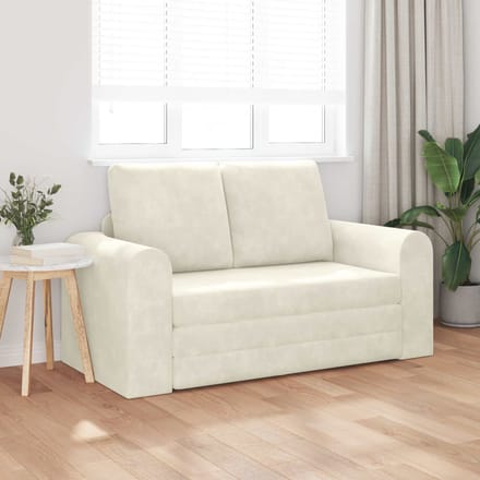 vidaXL - Slaapbank - Crème - 148 - x - 71 - x - 83 - cm - Fluweel