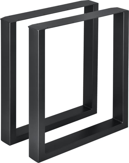 Stalen onderstel set van 2 U tafelpoot 60x72 cm zwart [en.casa]
