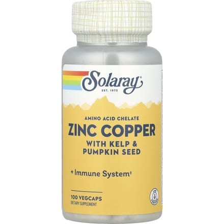 Zink Koper, Zeewier en Pompoenpit, 100 Veggie Capsules