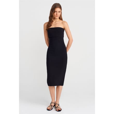 Strapless Bodycon Midi-jurk