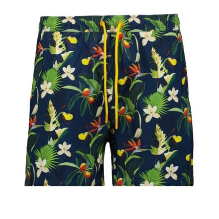 Ragman Swim Short Multicolor Leaves Floral Pattern Blauw-Multi / male