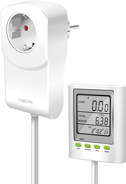 Energiekostenmeter met CO2-berekening en verlengkabel