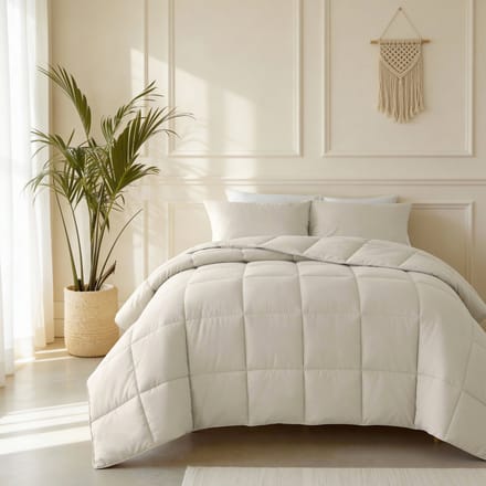 Sleeptime 2 in 1 Dekbed zonder Overtrek - Wasbaar Dekbed - Percale - Beige - 240 x 220