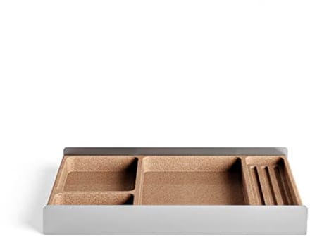 Bureau lade organizer met compartimenten van kurk en aluminium - Desk Tray voor desktop opslag