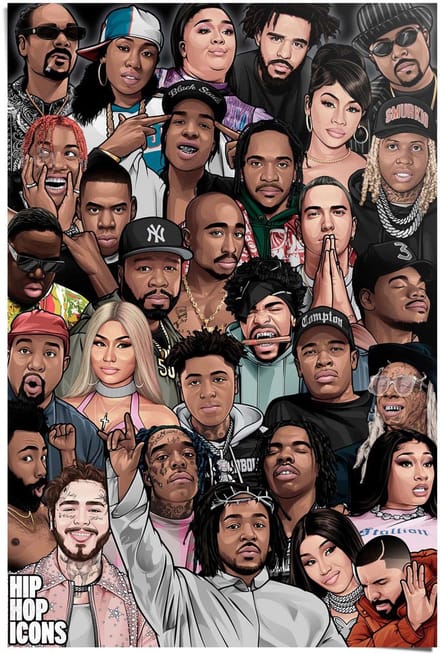 Poster Hip Hop Icons - 91,5 x 61 - Papier - REINDERS