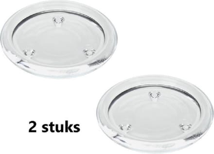 Kaarsplateau Glas - voor stompkaars - 10 cm per 2 stuks