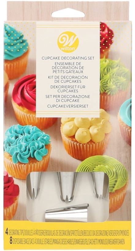 Wilton Cupcake Decoratie Set - 4 Spuitmondjes - 8 Spuitzakken - Taartdecoratie
