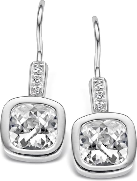 Orphelia Oorhanger Carree White Zirconium Sterling Zilver 925