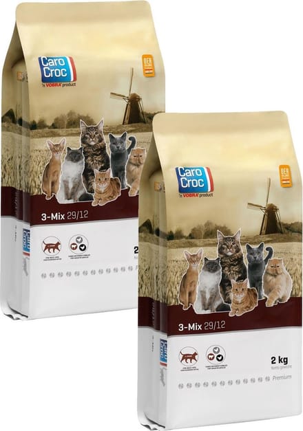 Carocroc 3-Mix - Kattenvoer - 2 x 2 kg