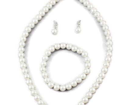 Petra's Sieradenwereld - Parelset wit (ketting, armband en oorbellen) (17)