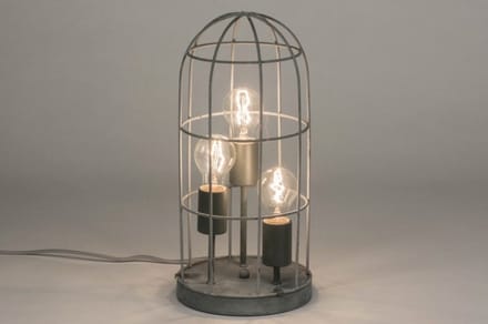 Lumidora Tafellamp 72856 - RAILEY - 3 Lichts - E27 - Grijs - Betongrijs - Metaal - ⌀ 20 cm