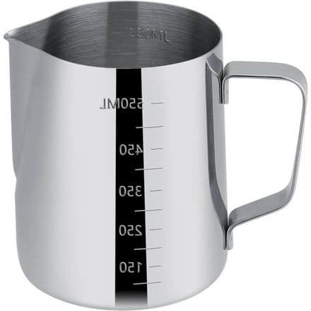 Pichet à mousse de lait en acier inoxydable de 600 ml, tasse à expresso avec doseur gray