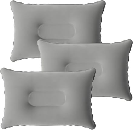 Set van 3 Opblaasbare Strand- en Campingkussens Grijs