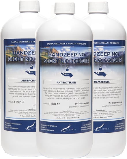 Handzeep No Scent, No Colour 1 liter - set van 3 stuks