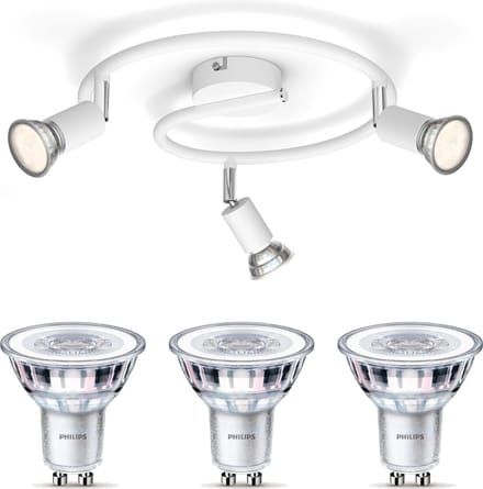 Philips Limbali Opbouwspot (Wit) - Warmwit Licht - Plafondspot met 3 Lichtpunten - GU10 - Niet Dimbaar