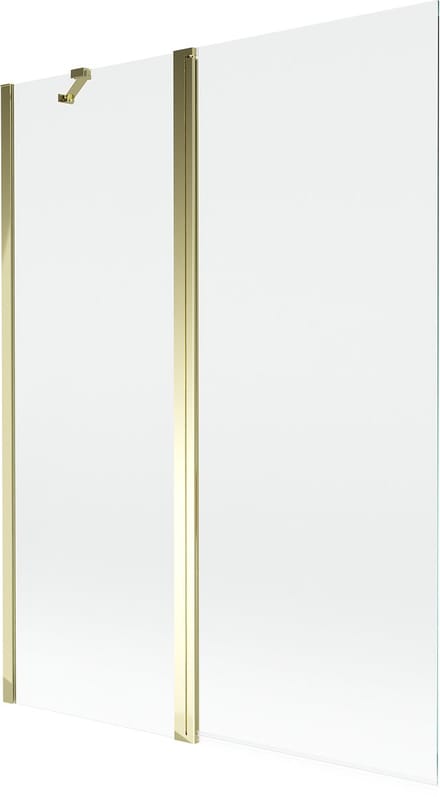 Mexen Mist badwand 2-delig 130 x 150 , transparant, goud - 8A9-130-011-50-00