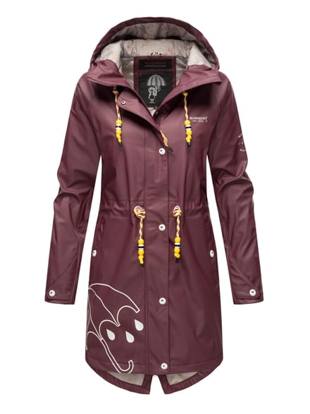 Marikoo dames regenjas – Dancing Umbrella, waterdicht met capuchon