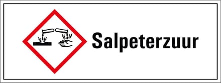 Salpeterzuur GHS tekststicker 200 x 75 mm