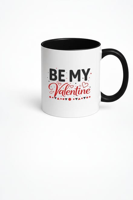 Valentijn Mok "BE MY Valentine" - Romantisch Cadeau Liefdesbeker Wit/Zwart