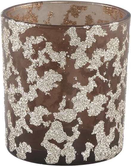 PTMD Theelichthouder Shiny Bruin - 8 cm