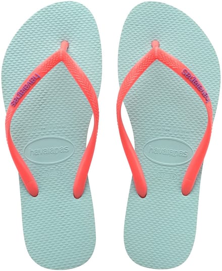 HAVAIANAS KIDS SLIM LOGO POP UP Ice blue / coral new