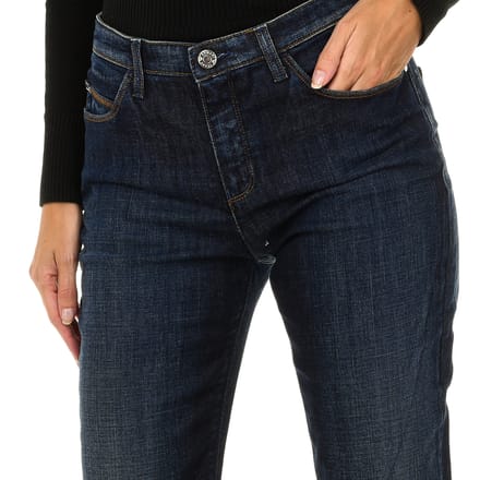 Lang gedragen effect denim broek 6X5J85-5D0DZ vrouw