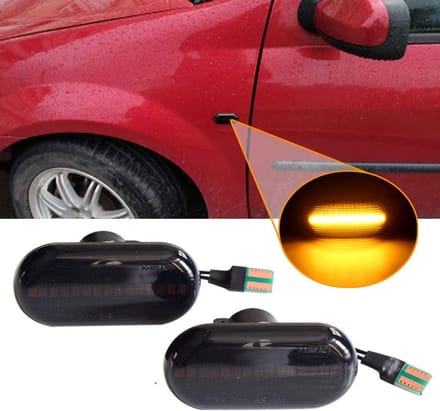 Dynamische zijknipperlichten - LED indicatoren - Auto zichtbaarheid - E-mark gecertificeerd - 1 paar - Zwart