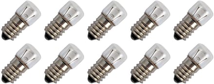 Signaallamp E14 30V 5W - 166 mAh - 10 stuks - T16 Gloeilamp Ø16mm - 35mm - 2500K - Dimbaar