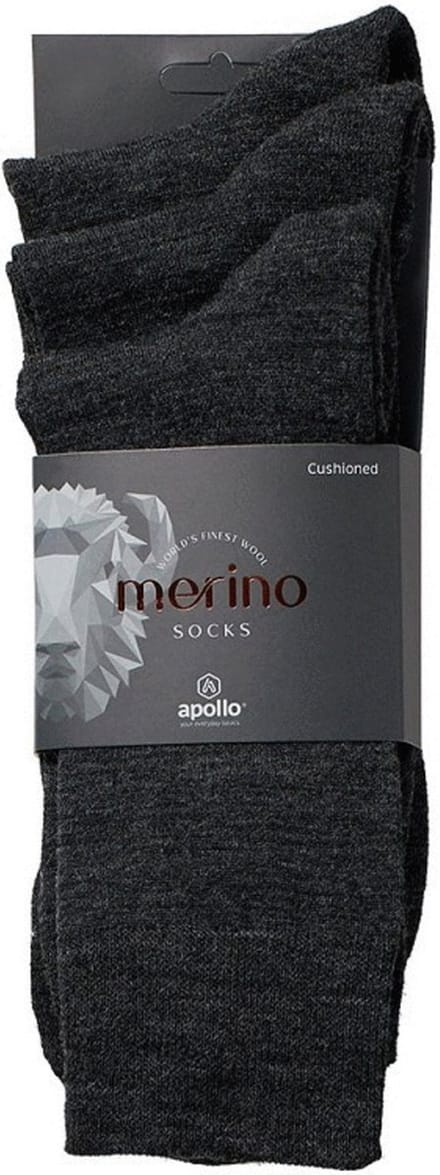 Apollo Sokken Wol/Terry 3-Pack Antraciet - Sokken - 39-42