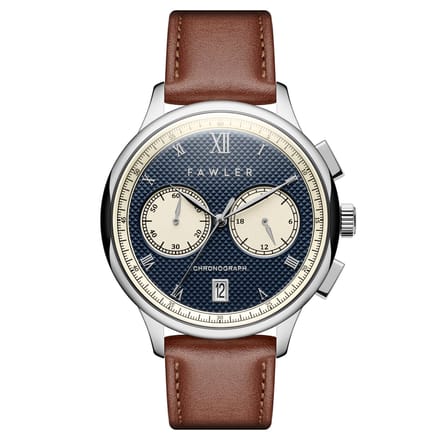 Cicero | Blauw Vintage Chronograaf Horloge