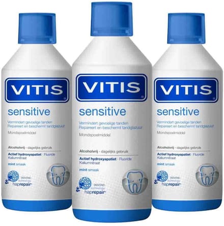 Vitis - Mondwater Sensitive - 3 x 500 ml - Voordeelverpakking