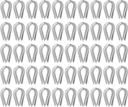 50 Stuks Draad Kabel Thimbles van RVS voor Tuigen en Zeilen - M2 (2mm) en M6 (6mm)