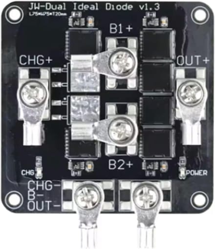 Ideale Diode Module - Batterij Isolatie - Stroomregeling Batterij - Hoog Rendement Mechanisme - 75V 100A - Zwart