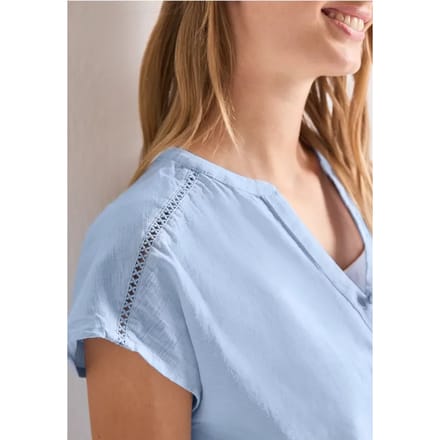 Blouse met overhangende schouder en tape