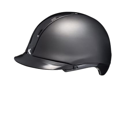 Tara L black matt star glossy KED  cap met hoofdomtrek: 57-63 cm