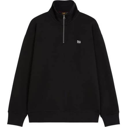 Zwart half-rits sweatshirt met patch Lee