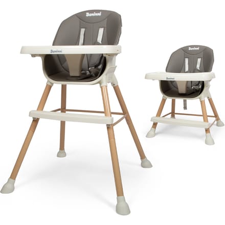 Baninni 4-in-1 Kinderstoel - Meegroeistoel Inigo Grijs