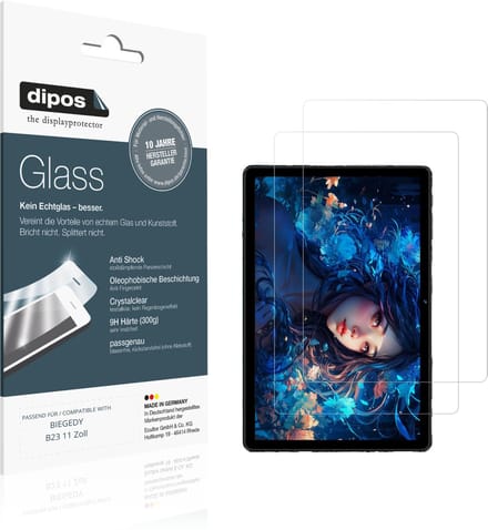 dipos – 2x Pantserfolie geschikt voor BIEGEDY B23 11 Zoll | 9H Screenprotector