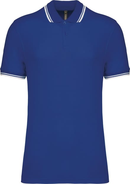 Kariban Gestreepte herenpolo korte mouwen K272 - Royal Blue / White - S