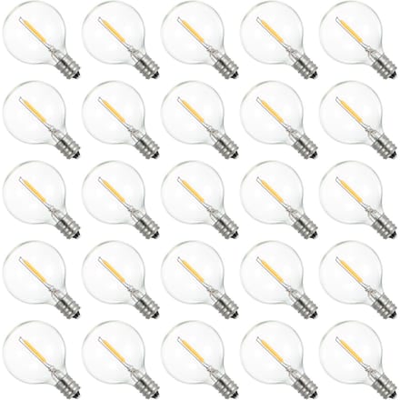 AC230V Globe LEDs G40 Gloeilamp 25 Packs E12 Base Socket Houder IP44 Waterbestendigheid Warm Wit transparant